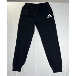 Adidas Joggers, Black, White Logo, Size Large